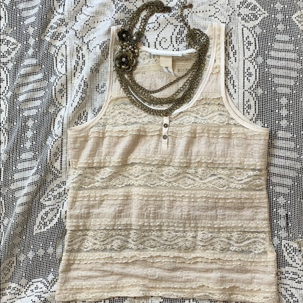 L.O.G.G. size medium off white lace tank.